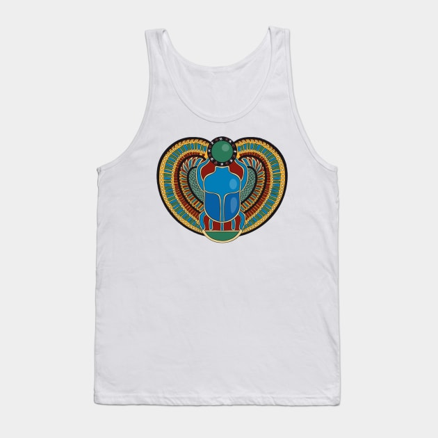 Scarab Pharaonic design Tank Top by Mako Design 